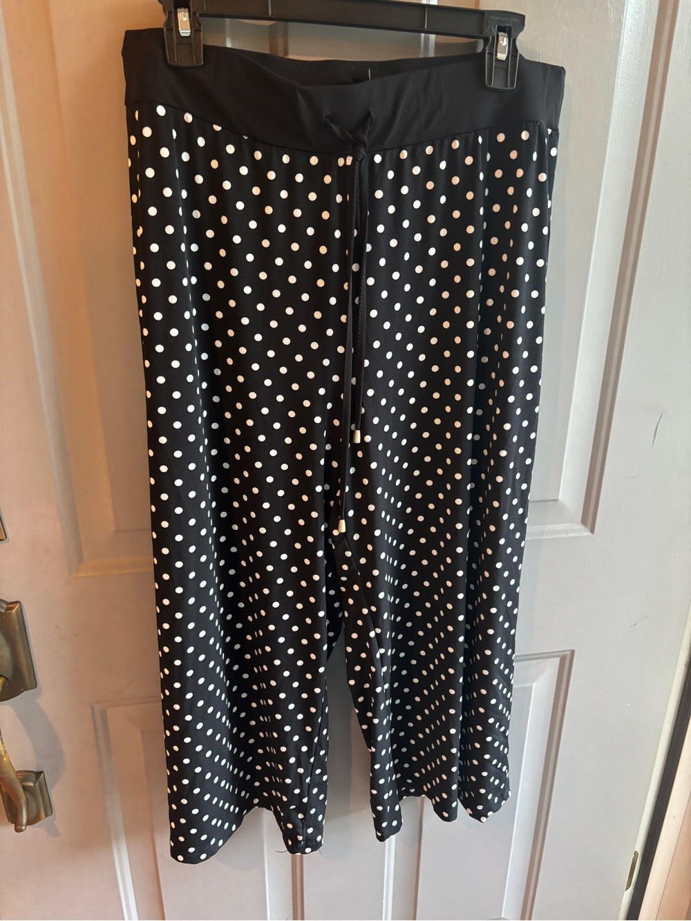 Jones of New York Black Polka Dot Wide Leg Pants